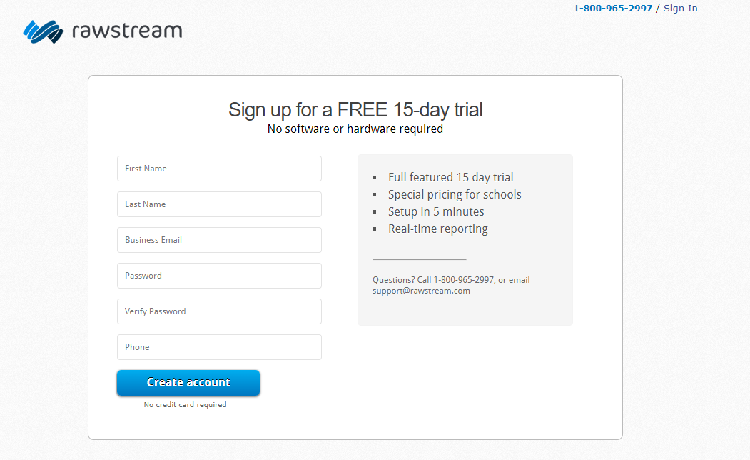 Sign up to Rawstream